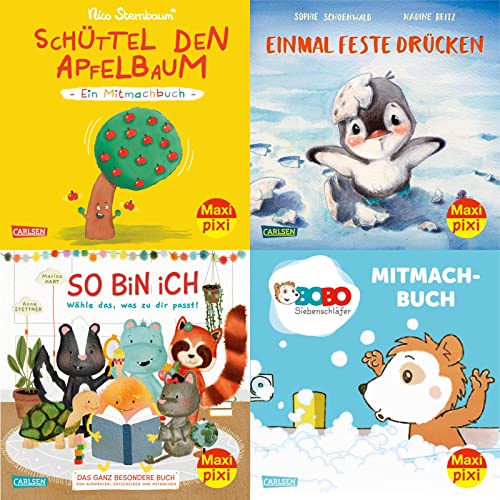 Maxi-Pixi-4er-Set 110: Bilderbücher zum Mitmachen (4x1 Exemplar): 4 Minibücher für Kinder ab 3 Jahren (110)